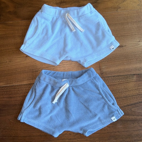 OH BABY! NWOT Pocket Terry Infant Shorts 2-pack / 3m Baby Blue & Slate Blue - Picture 1 of 7